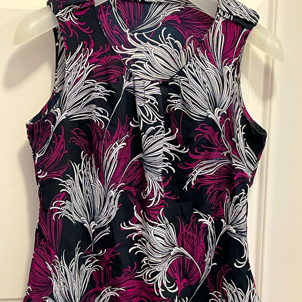 Fuchsia/Black/Off white layering tank, Medium